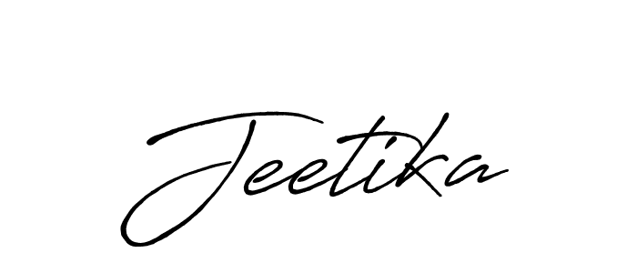 How to make Jeetika name signature. Use Antro_Vectra_Bolder style for creating short signs online. This is the latest handwritten sign. Jeetika signature style 7 images and pictures png
