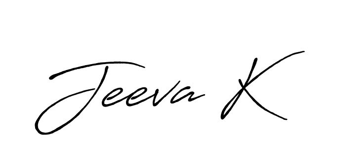 if you are searching for the best signature style for your name Jeeva K. so please give up your signature search. here we have designed multiple signature styles  using Antro_Vectra_Bolder. Jeeva K signature style 7 images and pictures png