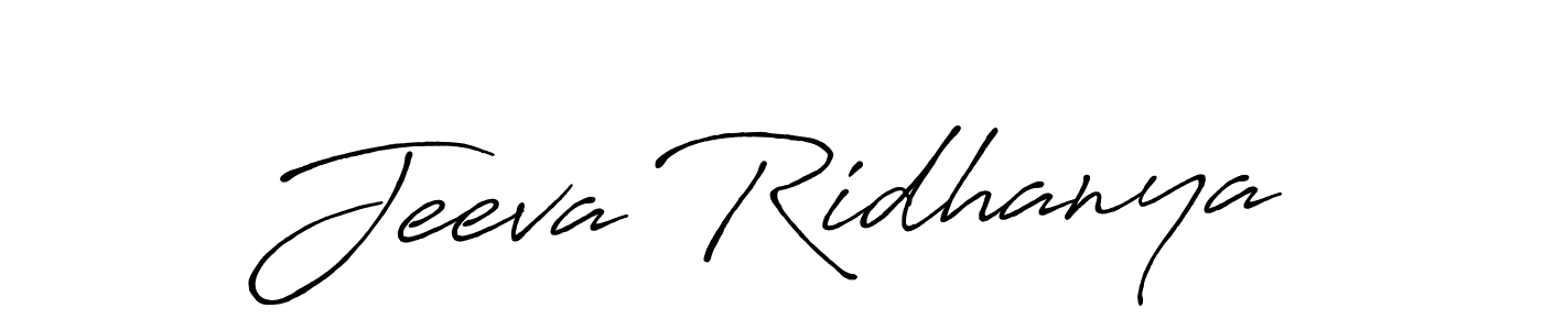 Use a signature maker to create a handwritten signature online. With this signature software, you can design (Antro_Vectra_Bolder) your own signature for name Jeeva Ridhanya. Jeeva Ridhanya signature style 7 images and pictures png