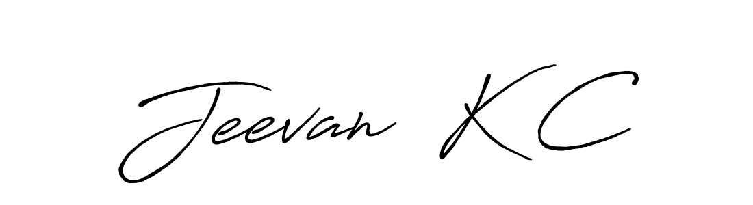 Make a beautiful signature design for name Jeevan  K C. With this signature (Antro_Vectra_Bolder) style, you can create a handwritten signature for free. Jeevan  K C signature style 7 images and pictures png