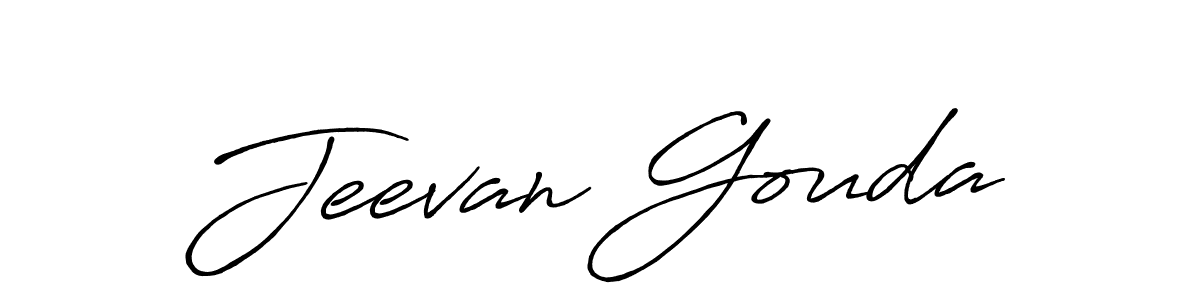 Create a beautiful signature design for name Jeevan Gouda. With this signature (Antro_Vectra_Bolder) fonts, you can make a handwritten signature for free. Jeevan Gouda signature style 7 images and pictures png