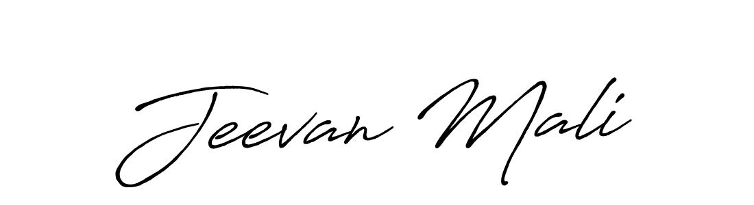 How to make Jeevan Mali name signature. Use Antro_Vectra_Bolder style for creating short signs online. This is the latest handwritten sign. Jeevan Mali signature style 7 images and pictures png