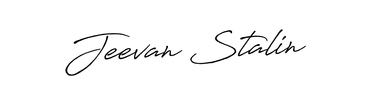 Create a beautiful signature design for name Jeevan Stalin. With this signature (Antro_Vectra_Bolder) fonts, you can make a handwritten signature for free. Jeevan Stalin signature style 7 images and pictures png