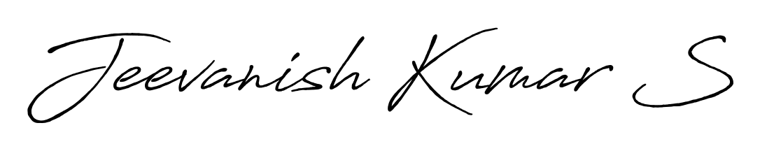 Create an unforgettable impression when signing with Jeevanish Kumar S name styled in Antro_Vectra_Bolder typography. 100% free online generator. Jeevanish Kumar S signature style 7 images and pictures png