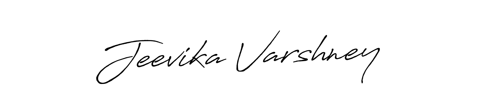 Create a beautiful signature design for name Jeevika Varshney. With this signature (Antro_Vectra_Bolder) fonts, you can make a handwritten signature for free. Jeevika Varshney signature style 7 images and pictures png