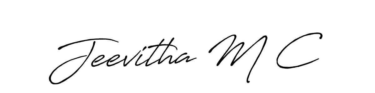 Jeevitha M C stylish signature style. Best Handwritten Sign (Antro_Vectra_Bolder) for my name. Handwritten Signature Collection Ideas for my name Jeevitha M C. Jeevitha M C signature style 7 images and pictures png