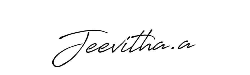 Make a beautiful signature design for name Jeevitha.a. With this signature (Antro_Vectra_Bolder) style, you can create a handwritten signature for free. Jeevitha.a signature style 7 images and pictures png