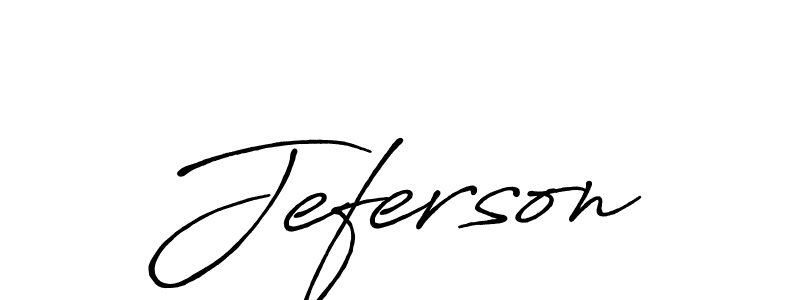 Make a beautiful signature design for name Jeferson. With this signature (Antro_Vectra_Bolder) style, you can create a handwritten signature for free. Jeferson signature style 7 images and pictures png