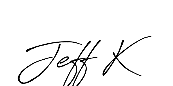 You should practise on your own different ways (Antro_Vectra_Bolder) to write your name (Jeff K) in signature. don't let someone else do it for you. Jeff K signature style 7 images and pictures png