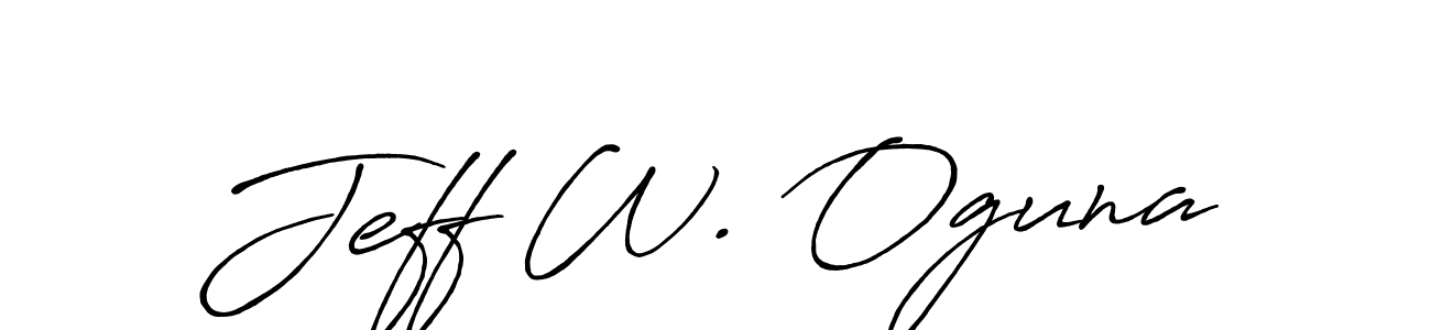 You should practise on your own different ways (Antro_Vectra_Bolder) to write your name (Jeff W. Oguna) in signature. don't let someone else do it for you. Jeff W. Oguna signature style 7 images and pictures png