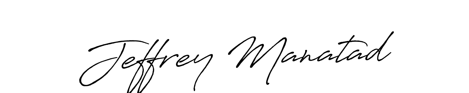 Design your own signature with our free online signature maker. With this signature software, you can create a handwritten (Antro_Vectra_Bolder) signature for name Jeffrey Manatad. Jeffrey Manatad signature style 7 images and pictures png