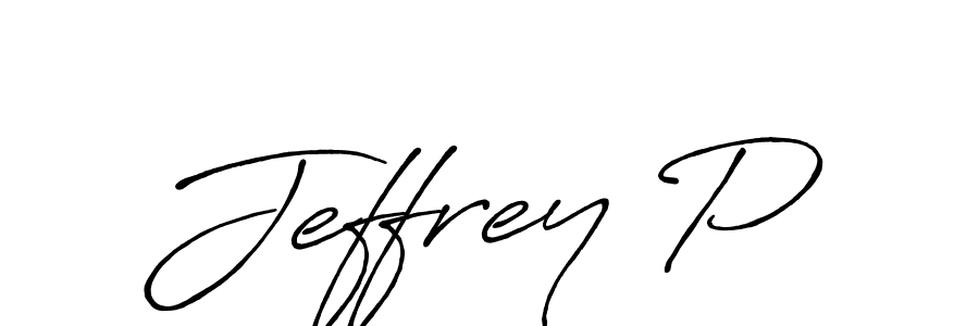 Also we have Jeffrey P name is the best signature style. Create professional handwritten signature collection using Antro_Vectra_Bolder autograph style. Jeffrey P signature style 7 images and pictures png