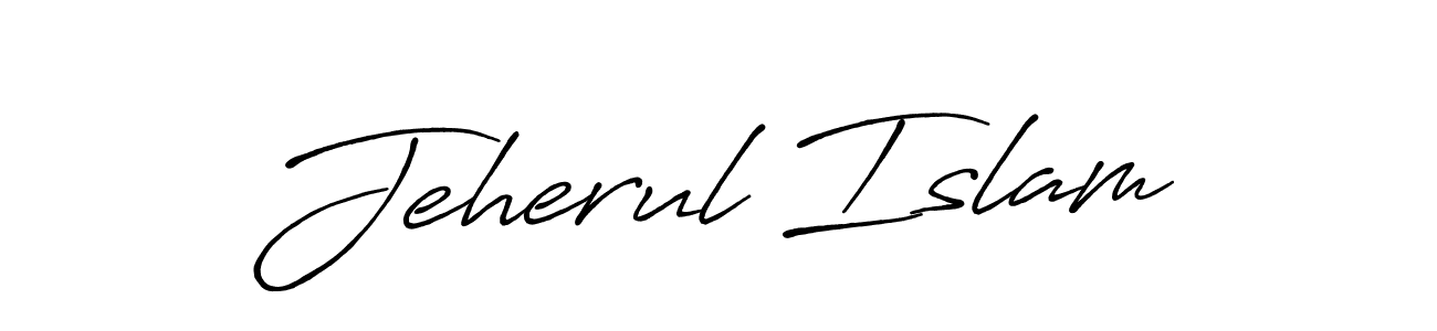 Create a beautiful signature design for name Jeherul Islam. With this signature (Antro_Vectra_Bolder) fonts, you can make a handwritten signature for free. Jeherul Islam signature style 7 images and pictures png