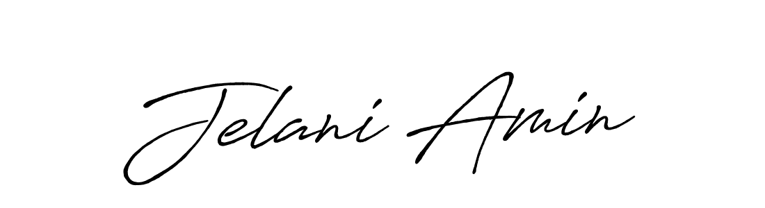 Create a beautiful signature design for name Jelani Amin. With this signature (Antro_Vectra_Bolder) fonts, you can make a handwritten signature for free. Jelani Amin signature style 7 images and pictures png