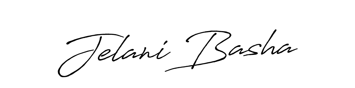 Make a beautiful signature design for name Jelani Basha. With this signature (Antro_Vectra_Bolder) style, you can create a handwritten signature for free. Jelani Basha signature style 7 images and pictures png