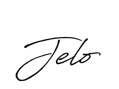 Jelo stylish signature style. Best Handwritten Sign (Antro_Vectra_Bolder) for my name. Handwritten Signature Collection Ideas for my name Jelo. Jelo signature style 7 images and pictures png