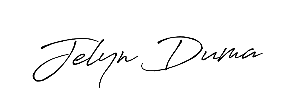 How to make Jelyn Duma name signature. Use Antro_Vectra_Bolder style for creating short signs online. This is the latest handwritten sign. Jelyn Duma signature style 7 images and pictures png