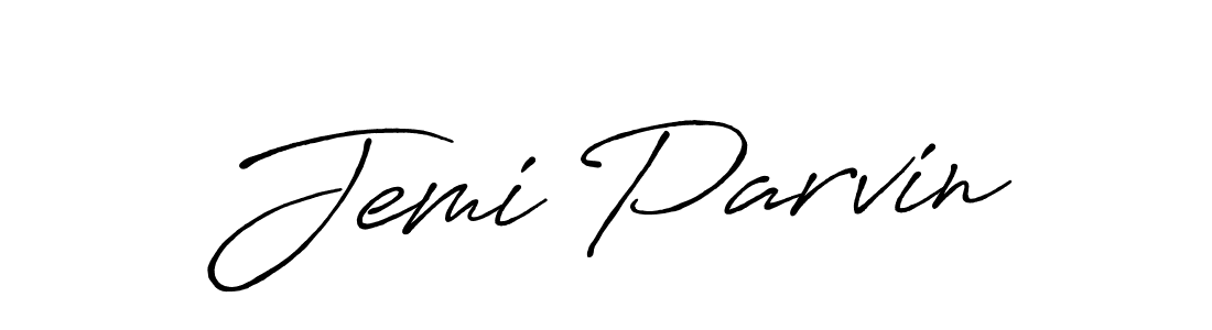 Antro_Vectra_Bolder is a professional signature style that is perfect for those who want to add a touch of class to their signature. It is also a great choice for those who want to make their signature more unique. Get Jemi Parvin name to fancy signature for free. Jemi Parvin signature style 7 images and pictures png