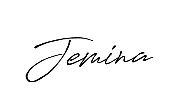 Use a signature maker to create a handwritten signature online. With this signature software, you can design (Antro_Vectra_Bolder) your own signature for name Jemina. Jemina signature style 7 images and pictures png