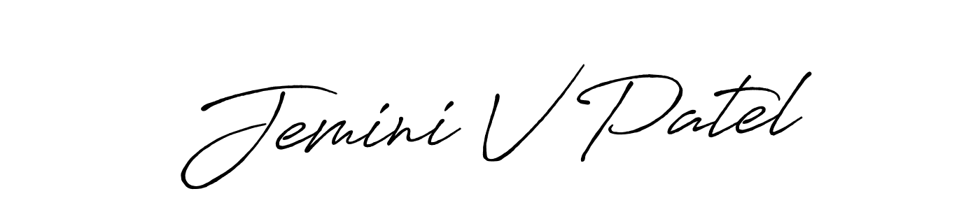 if you are searching for the best signature style for your name Jemini V Patel. so please give up your signature search. here we have designed multiple signature styles  using Antro_Vectra_Bolder. Jemini V Patel signature style 7 images and pictures png