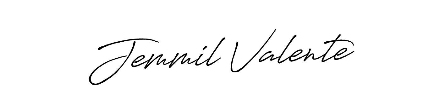 The best way (Antro_Vectra_Bolder) to make a short signature is to pick only two or three words in your name. The name Jemmil Valente include a total of six letters. For converting this name. Jemmil Valente signature style 7 images and pictures png