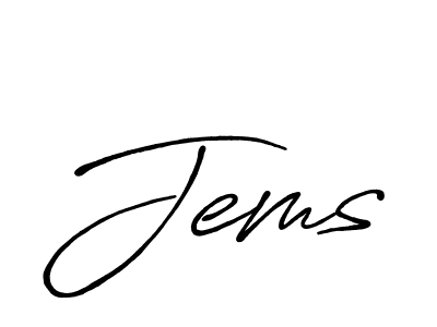 Create a beautiful signature design for name Jems. With this signature (Antro_Vectra_Bolder) fonts, you can make a handwritten signature for free. Jems signature style 7 images and pictures png