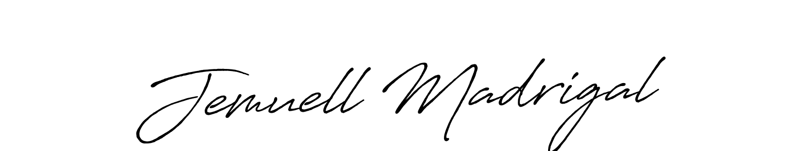 Create a beautiful signature design for name Jemuell Madrigal. With this signature (Antro_Vectra_Bolder) fonts, you can make a handwritten signature for free. Jemuell Madrigal signature style 7 images and pictures png