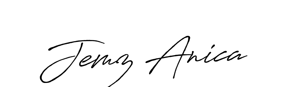 Use a signature maker to create a handwritten signature online. With this signature software, you can design (Antro_Vectra_Bolder) your own signature for name Jemz Anica. Jemz Anica signature style 7 images and pictures png