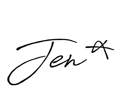 How to make Jen* name signature. Use Antro_Vectra_Bolder style for creating short signs online. This is the latest handwritten sign. Jen* signature style 7 images and pictures png