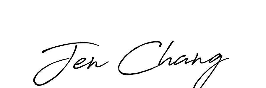 The best way (Antro_Vectra_Bolder) to make a short signature is to pick only two or three words in your name. The name Jen Chang include a total of six letters. For converting this name. Jen Chang signature style 7 images and pictures png