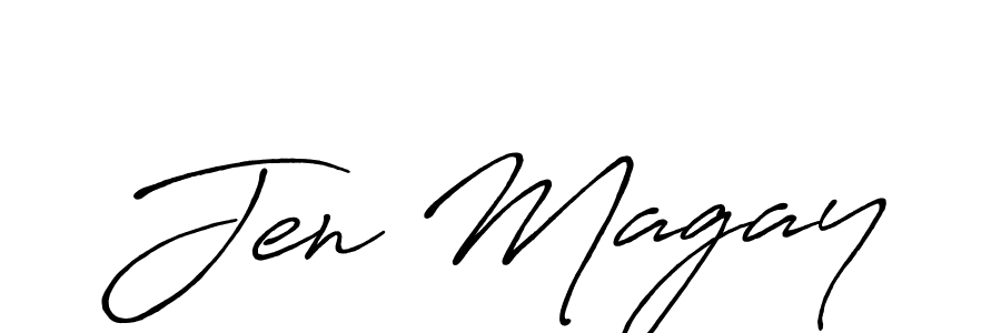 Make a beautiful signature design for name Jen Magay. With this signature (Antro_Vectra_Bolder) style, you can create a handwritten signature for free. Jen Magay signature style 7 images and pictures png