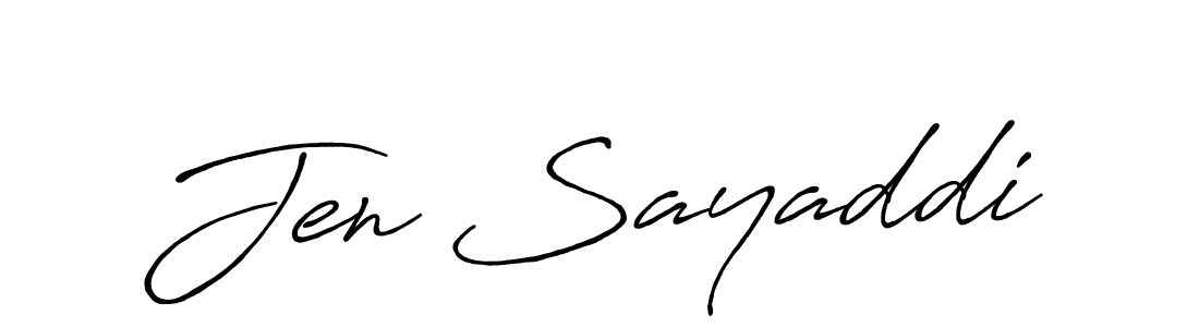 Jen Sayaddi stylish signature style. Best Handwritten Sign (Antro_Vectra_Bolder) for my name. Handwritten Signature Collection Ideas for my name Jen Sayaddi. Jen Sayaddi signature style 7 images and pictures png