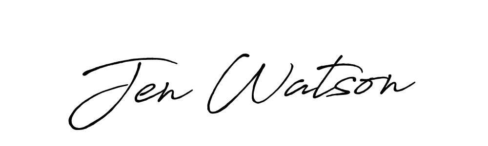 Make a beautiful signature design for name Jen Watson. With this signature (Antro_Vectra_Bolder) style, you can create a handwritten signature for free. Jen Watson signature style 7 images and pictures png