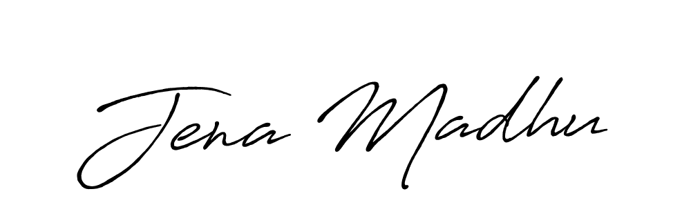 Use a signature maker to create a handwritten signature online. With this signature software, you can design (Antro_Vectra_Bolder) your own signature for name Jena Madhu. Jena Madhu signature style 7 images and pictures png