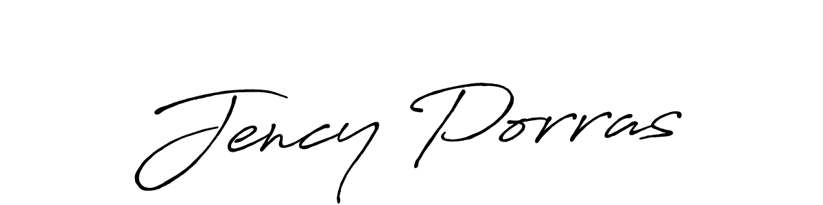 Make a beautiful signature design for name Jency Porras. With this signature (Antro_Vectra_Bolder) style, you can create a handwritten signature for free. Jency Porras signature style 7 images and pictures png
