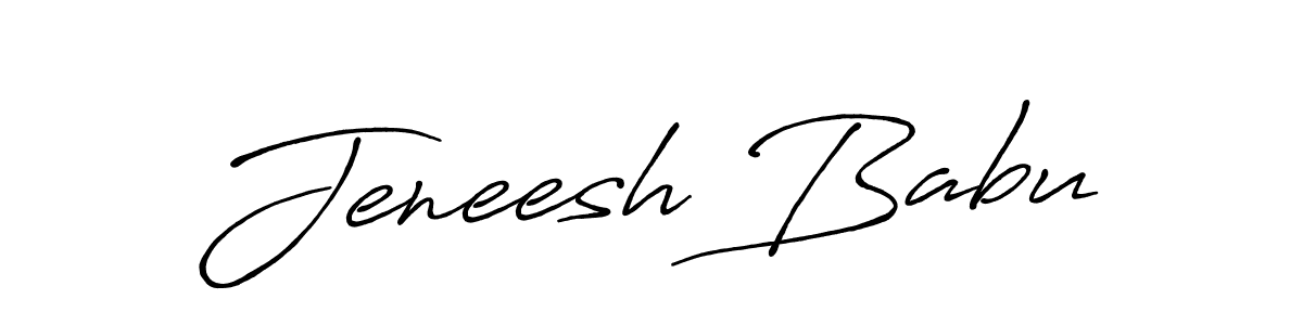 Make a beautiful signature design for name Jeneesh Babu. With this signature (Antro_Vectra_Bolder) style, you can create a handwritten signature for free. Jeneesh Babu signature style 7 images and pictures png