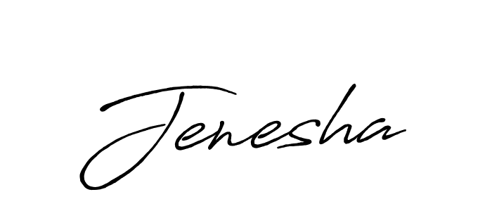 Use a signature maker to create a handwritten signature online. With this signature software, you can design (Antro_Vectra_Bolder) your own signature for name Jenesha. Jenesha signature style 7 images and pictures png