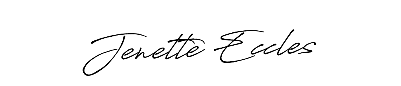 How to make Jenette Eccles name signature. Use Antro_Vectra_Bolder style for creating short signs online. This is the latest handwritten sign. Jenette Eccles signature style 7 images and pictures png
