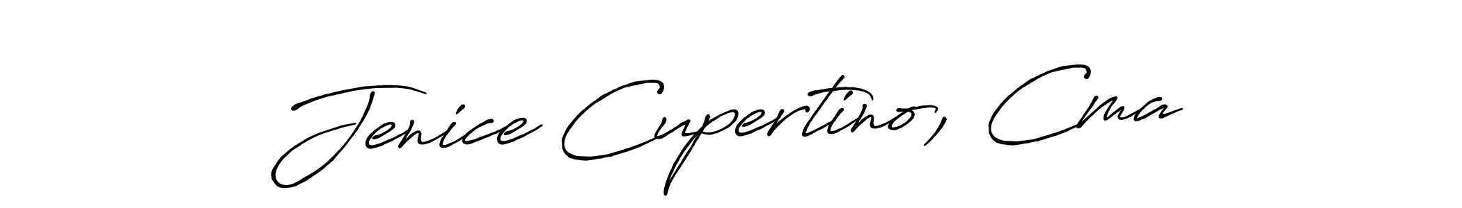 Use a signature maker to create a handwritten signature online. With this signature software, you can design (Antro_Vectra_Bolder) your own signature for name Jenice Cupertino, Cma. Jenice Cupertino, Cma signature style 7 images and pictures png