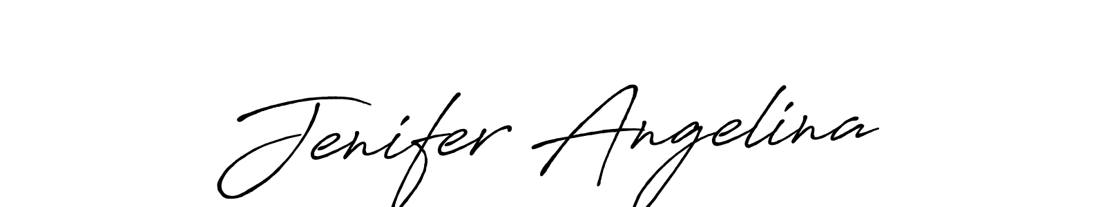 How to make Jenifer Angelina name signature. Use Antro_Vectra_Bolder style for creating short signs online. This is the latest handwritten sign. Jenifer Angelina signature style 7 images and pictures png