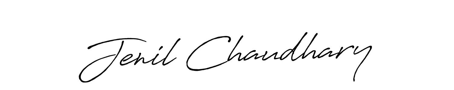 Design your own signature with our free online signature maker. With this signature software, you can create a handwritten (Antro_Vectra_Bolder) signature for name Jenil Chaudhary. Jenil Chaudhary signature style 7 images and pictures png