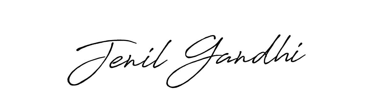 Also we have Jenil Gandhi name is the best signature style. Create professional handwritten signature collection using Antro_Vectra_Bolder autograph style. Jenil Gandhi signature style 7 images and pictures png