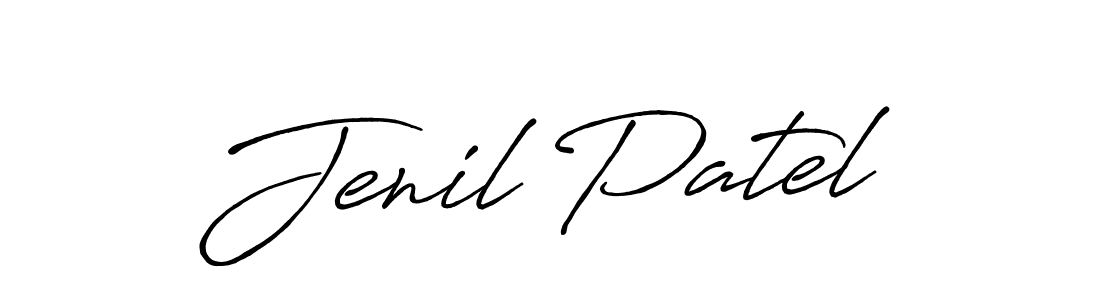 How to make Jenil Patel signature? Antro_Vectra_Bolder is a professional autograph style. Create handwritten signature for Jenil Patel name. Jenil Patel signature style 7 images and pictures png