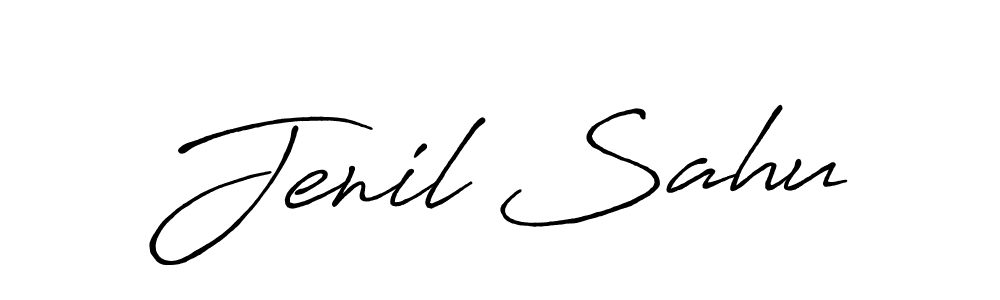 Use a signature maker to create a handwritten signature online. With this signature software, you can design (Antro_Vectra_Bolder) your own signature for name Jenil Sahu. Jenil Sahu signature style 7 images and pictures png