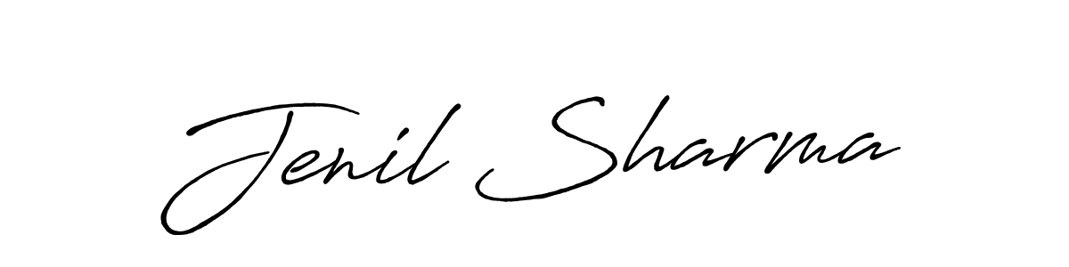 Similarly Antro_Vectra_Bolder is the best handwritten signature design. Signature creator online .You can use it as an online autograph creator for name Jenil Sharma. Jenil Sharma signature style 7 images and pictures png