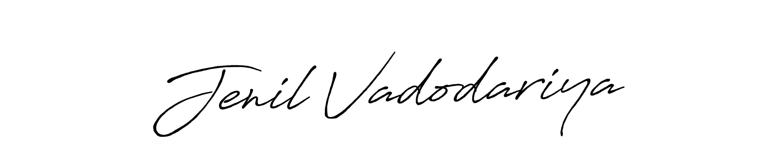 It looks lik you need a new signature style for name Jenil Vadodariya. Design unique handwritten (Antro_Vectra_Bolder) signature with our free signature maker in just a few clicks. Jenil Vadodariya signature style 7 images and pictures png