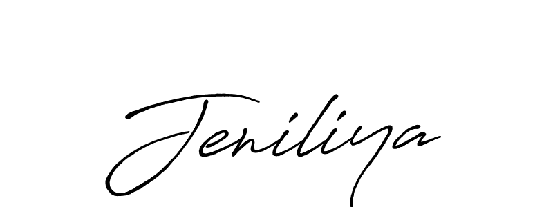 Use a signature maker to create a handwritten signature online. With this signature software, you can design (Antro_Vectra_Bolder) your own signature for name Jeniliya. Jeniliya signature style 7 images and pictures png