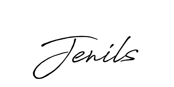 How to make Jenils name signature. Use Antro_Vectra_Bolder style for creating short signs online. This is the latest handwritten sign. Jenils signature style 7 images and pictures png