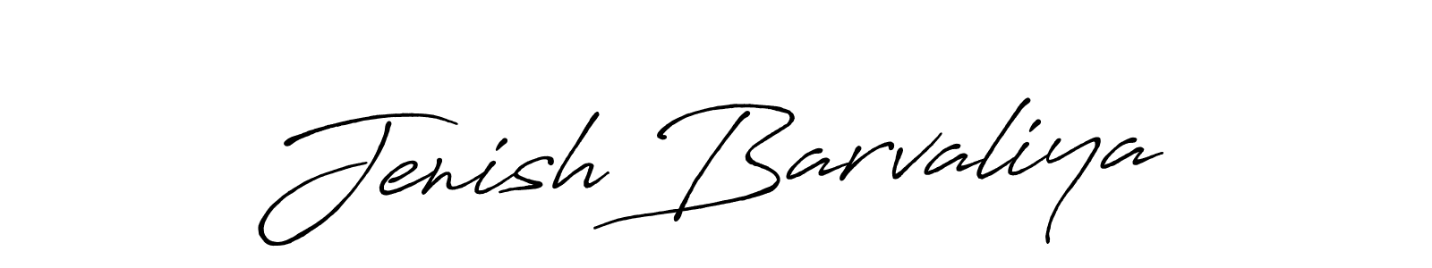 How to make Jenish Barvaliya name signature. Use Antro_Vectra_Bolder style for creating short signs online. This is the latest handwritten sign. Jenish Barvaliya signature style 7 images and pictures png