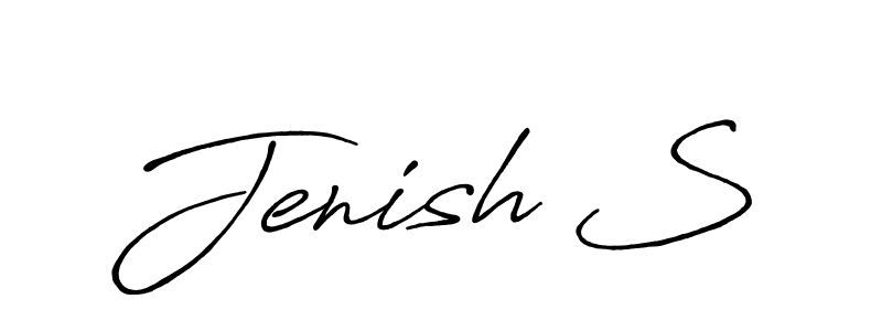 This is the best signature style for the Jenish S name. Also you like these signature font (Antro_Vectra_Bolder). Mix name signature. Jenish S signature style 7 images and pictures png